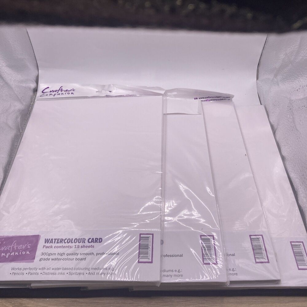 Lot Of 4 Crafter's Companion Watercolour Card - 15 sheets - 300gsm NEW